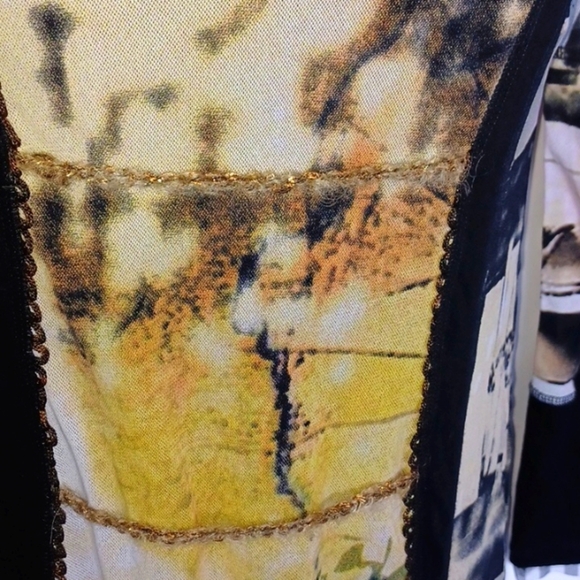 Cocomenthe. French Designer. Metal thread Lace Trimmed  Dress.  Size 2, lined - Picture 3 of 11